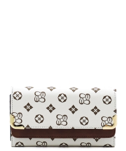 Monogram Trifold Cellphone Wallet CS016 IVORY TAN